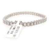 New 4.87ctw Baguette and Round Diamond Tennis Bracelet in 14K
