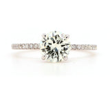 1.45ctw Round Diamond Under Halo Straight Engagement Ring in 18K
