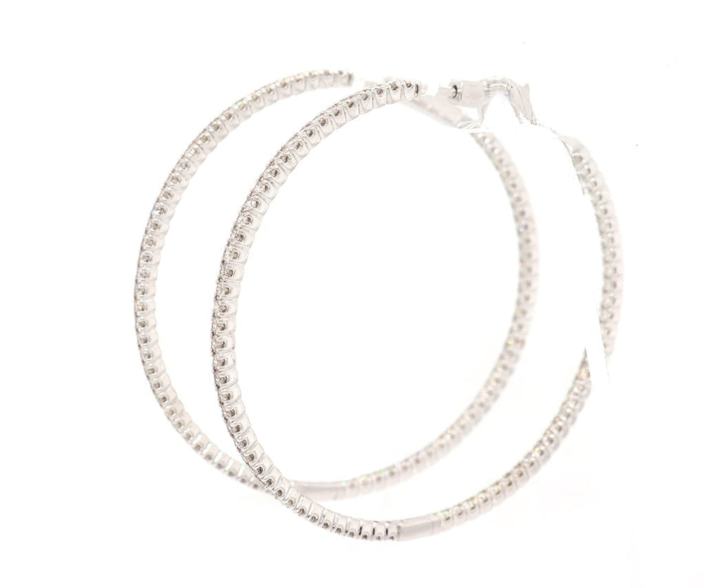 New 2.75ctw Diamond Inside Out Hoop Earrings in 14K