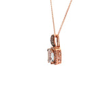 Le Vian Aquamarine & 0.25ctw Chocolate & White Diamond Frame Pendant Necklace 14K
