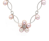 Iridesse Pink Pearl Flower Necklace in 18K W/ Box