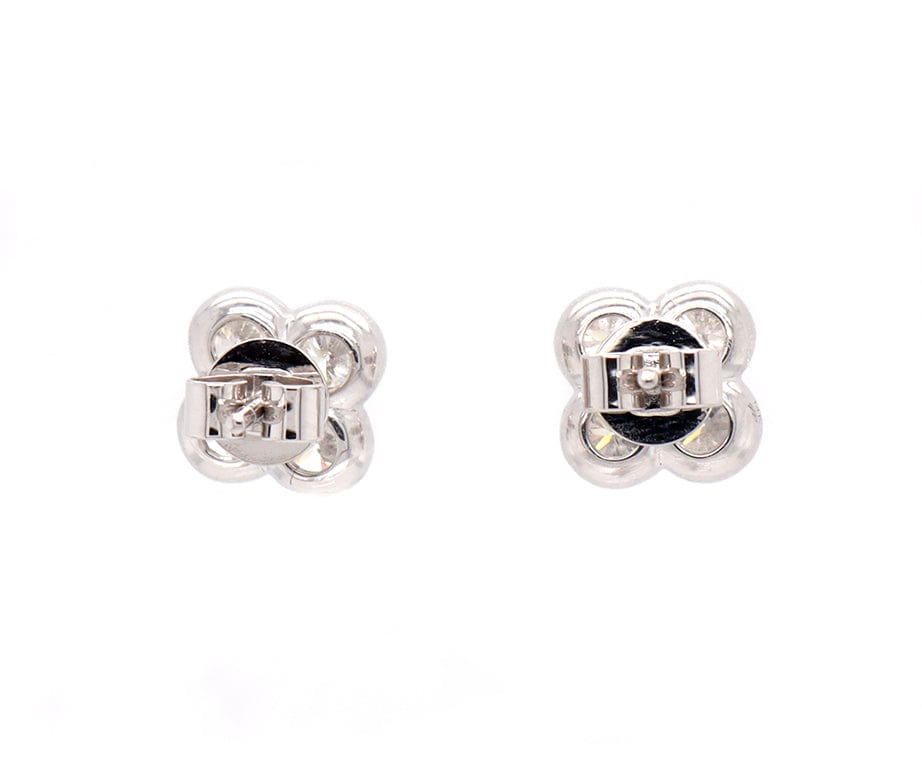 New 1.14ctw Diamond Bezel Set Flower Stud Earrings in 14K