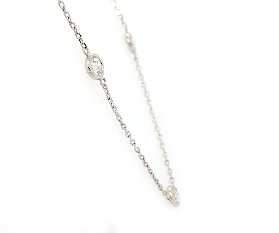 New 2.44ctw Round Diamond By The Yard Station Necklace in 14K