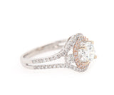 1.51ctw Round Diamond Double Frame Engagement Ring in 14K